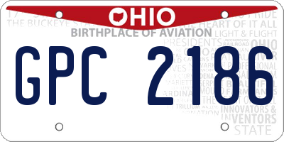OH license plate GPC2186