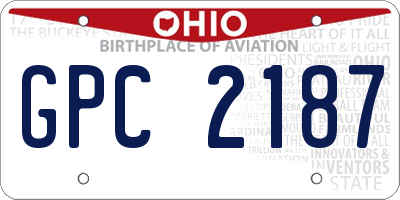 OH license plate GPC2187
