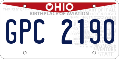 OH license plate GPC2190