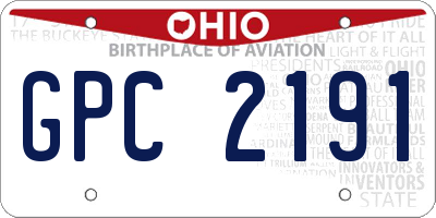 OH license plate GPC2191