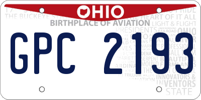 OH license plate GPC2193