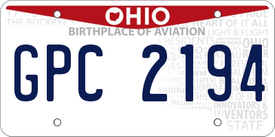OH license plate GPC2194