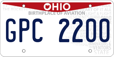 OH license plate GPC2200