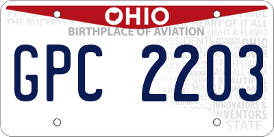 OH license plate GPC2203