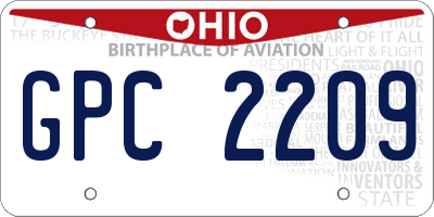 OH license plate GPC2209