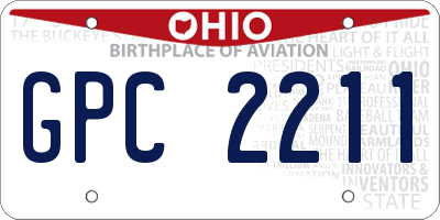 OH license plate GPC2211