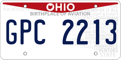 OH license plate GPC2213