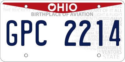 OH license plate GPC2214