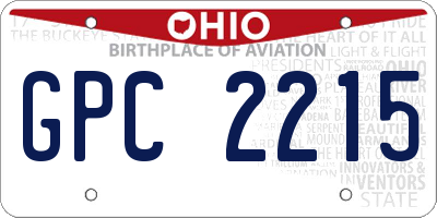 OH license plate GPC2215