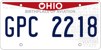 OH license plate GPC2218