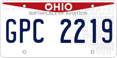 OH license plate GPC2219