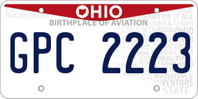 OH license plate GPC2223