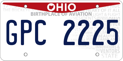 OH license plate GPC2225