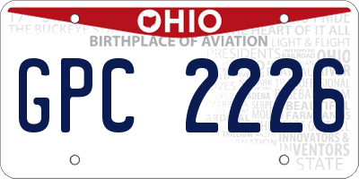OH license plate GPC2226