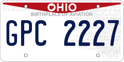 OH license plate GPC2227