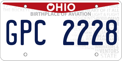OH license plate GPC2228