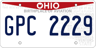 OH license plate GPC2229