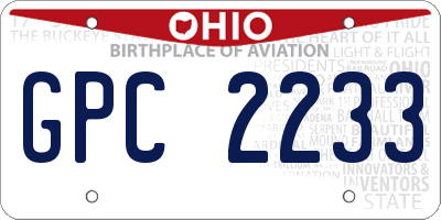 OH license plate GPC2233