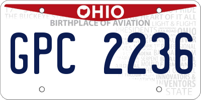 OH license plate GPC2236