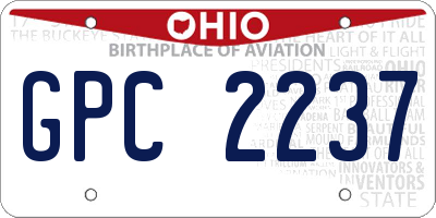 OH license plate GPC2237