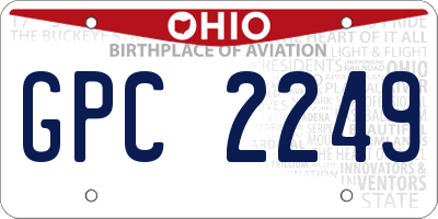 OH license plate GPC2249
