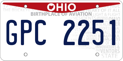OH license plate GPC2251