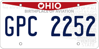 OH license plate GPC2252