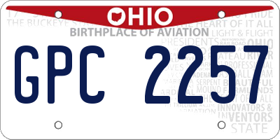 OH license plate GPC2257