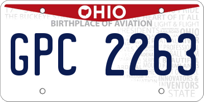 OH license plate GPC2263
