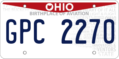 OH license plate GPC2270