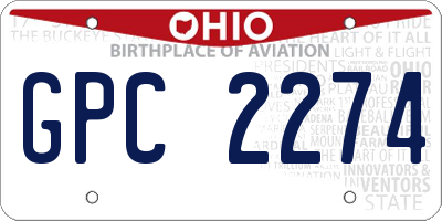 OH license plate GPC2274