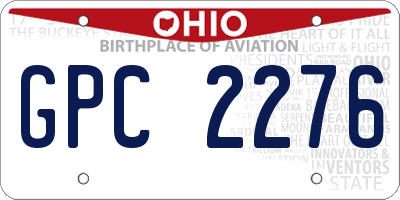 OH license plate GPC2276