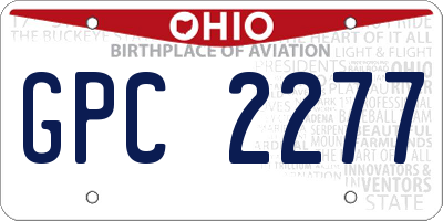 OH license plate GPC2277