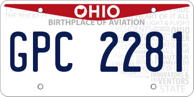 OH license plate GPC2281