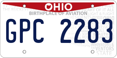 OH license plate GPC2283