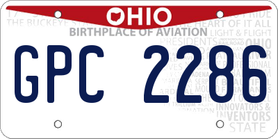 OH license plate GPC2286