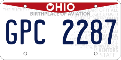 OH license plate GPC2287
