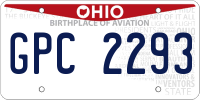 OH license plate GPC2293