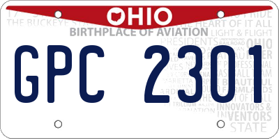 OH license plate GPC2301