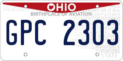 OH license plate GPC2303