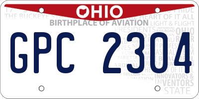 OH license plate GPC2304