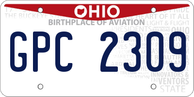 OH license plate GPC2309