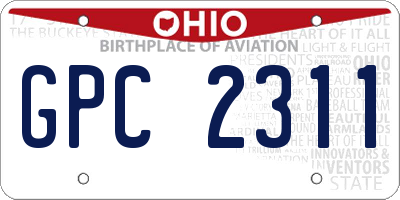 OH license plate GPC2311