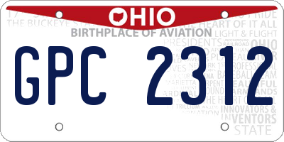 OH license plate GPC2312