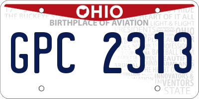OH license plate GPC2313