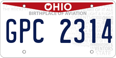 OH license plate GPC2314