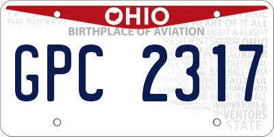 OH license plate GPC2317
