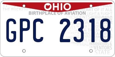 OH license plate GPC2318