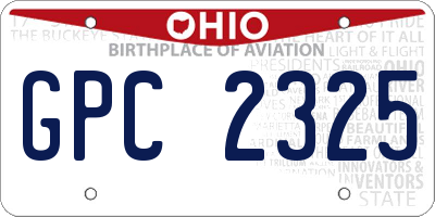 OH license plate GPC2325
