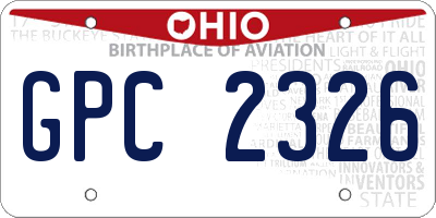 OH license plate GPC2326